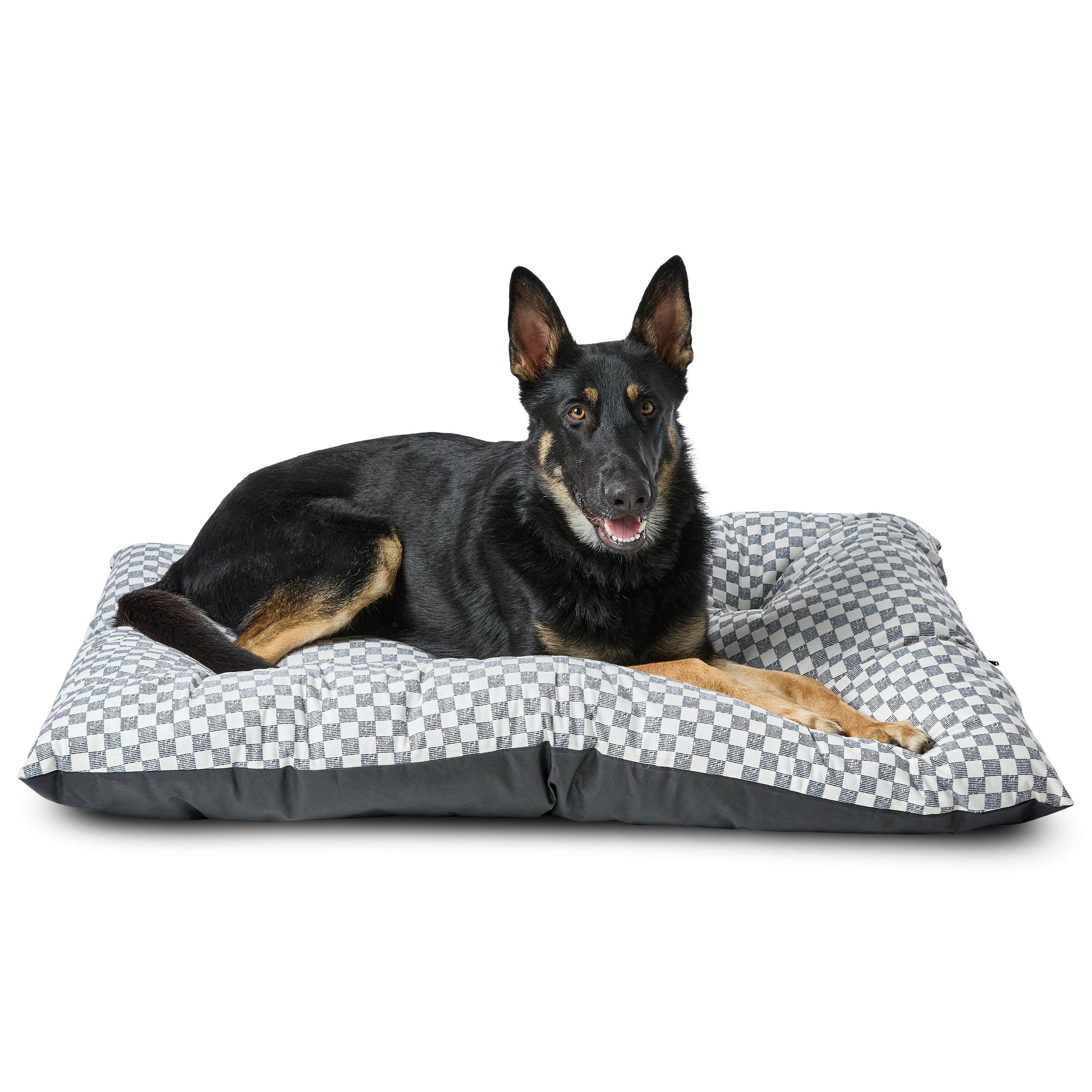 Vibrant Life Extra Large Tufted Pillow Dog Bed, Black and White, 34" x 46"