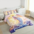 thumbnail image 3 of jejeloiu God Queen Comforter Set,Merry Christmas Bedding Sets,Pink White Bedding Comforter Set For Girls,Luxury Bedroom Decor Reversible,3 Pieces, 3 of 8