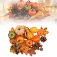 thumbnail image 2 of Mini Artificial Pumpkin Gourd and Leaf Fall Decor Set, Harvest Pumpkin Ornament Kit, Thanksgiving Table Centerpiece Bowl Filler Cornucopia Basket Decoration, 1 Set, Multisize, 2 of 8
