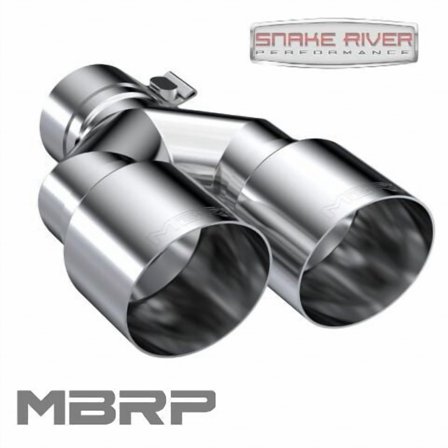 MBRP 2.5" Inlet 3.5" Outlet 9.5" Right Long Dual Exit Polished Exhaust Tip T5171
