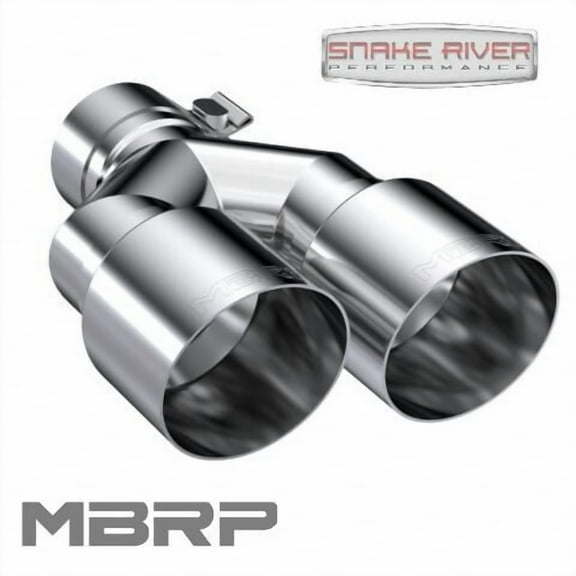 MBRP 2.5" Inlet 3.5" Outlet 9.5" Right Long Dual Exit Polished Exhaust Tip T5171