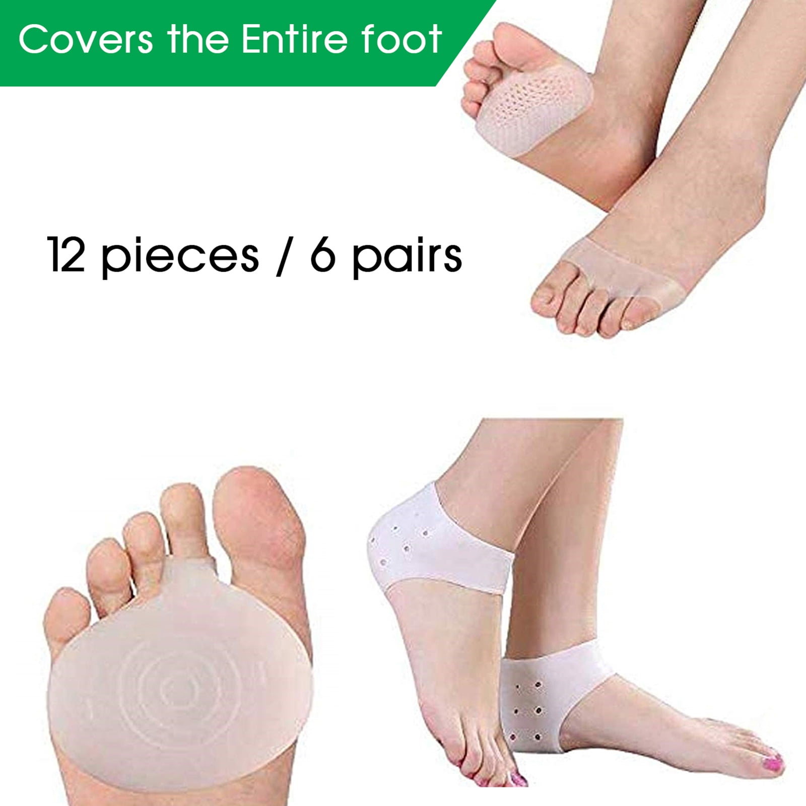 8-12 foot-care 1 pair Mens Silicone Insoles Pads Cushions Shoes Gel Walk Run