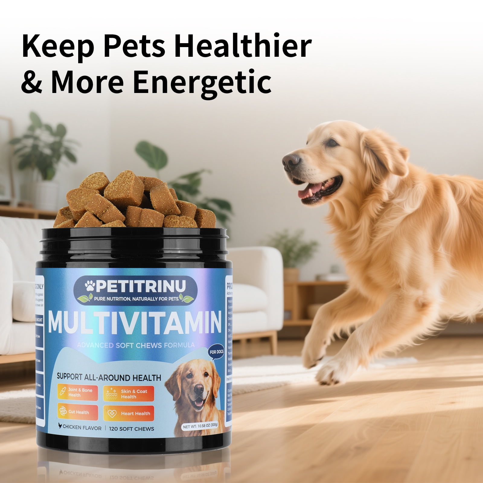 120 Chews Vitamins Treats Snacks for Dogs of All Ages