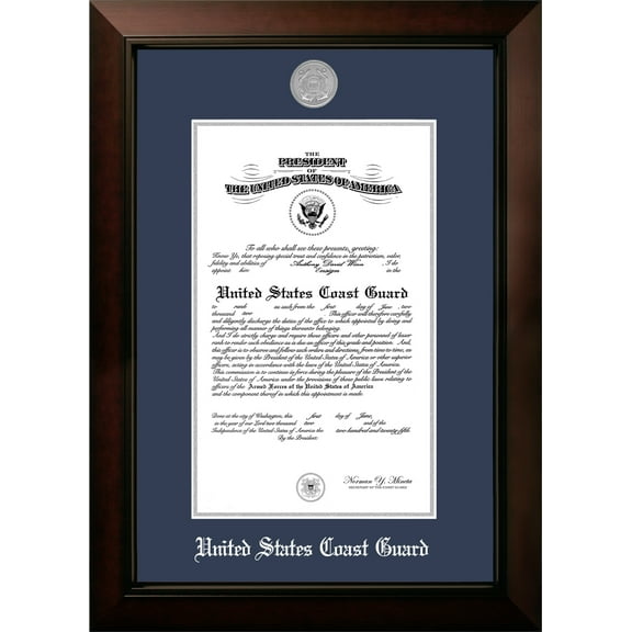 Patriot Frame's Coast Guard 9x14 Certificate Legacy Frame with Silver Medallion