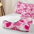 thumbnail image 4 of Catabedysis Camo Camping Bed Spread Queen For Girls,Wildlife Camper Pattern Queen Coverlet Set,Pink White,3 Pieces, 4 of 7