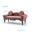 thumbnail image 7 of 54”  2 Seater Couch for Small Spaces, Modern Velvet Loveseat Sofa with 2 Round Pillows and Nailhead Trim, Upholstered Accent Bedside Entryway Bench for Living Room Bedroom Apartment, Rose, 7 of 7