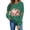 Army Green sweatshirt for women #6, variant on DeeHomeMo Plaid Pumpkin Floral Leaf Graphic Women Pullover Sweatshirt Wide Round Neck Long Sleeve Regular Fit Bow Applique On Sleeves For Fall Daily Casual Outing Black,XL