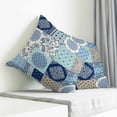 thumbnail image 3 of Bohemia Floral Pillow Covers 20x20 Inch Decorative Throw Pillow Cover, Retro Mediterranean Texture Patchwork Blue Sofa Pillowcases Accent Cushion Case Home Decor Bedroom Living Room, 3 of 6