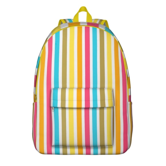 Abstract Geometric Backpack, Rainbow Gradient School Bag with Colorful Watercolor Design, Boho Artistic Style Daypack, Modern Aesthetic Abstract Print