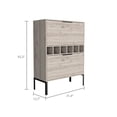 thumbnail image 4 of Gray four - legged bar cabinet with six wine racks for guest room bar setup, 4 of 4