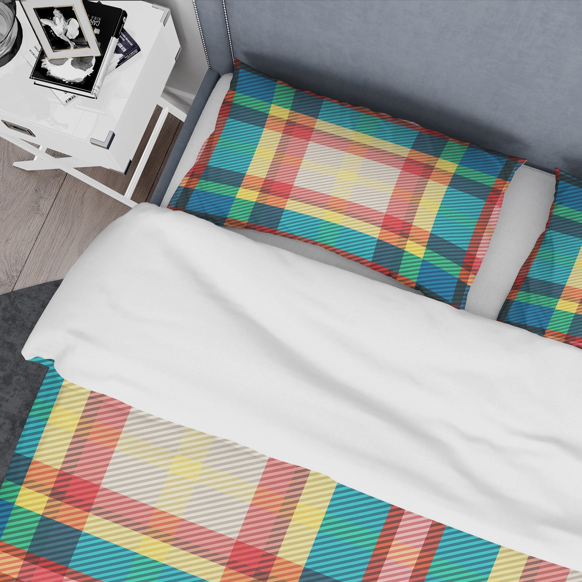 Designart 'Tartan Geometrical Texture III' Mid-Century Modern Duvet Cover Set