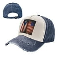 thumbnail image 7 of America Puerto-Rico-Flag Baseball Cap Distressed Adjustable Vintage Cotton Denim Hat for Women Men, 7 of 7