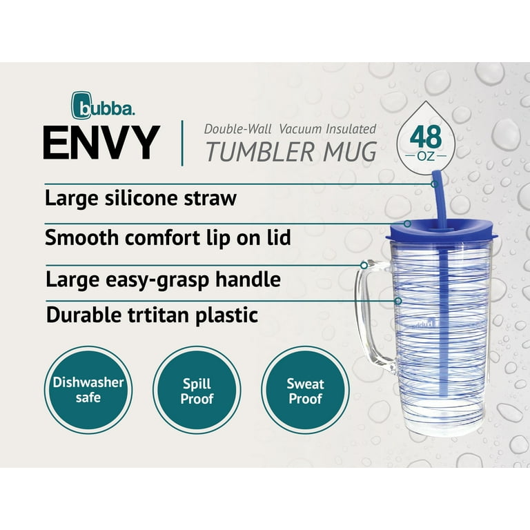 4 Pack CocoStraw for Bubba Envy 32 & 48 oz Big Tumbler PerfectFit 18/8 Stainless Steel Drinking Straws with Cleaning Brush