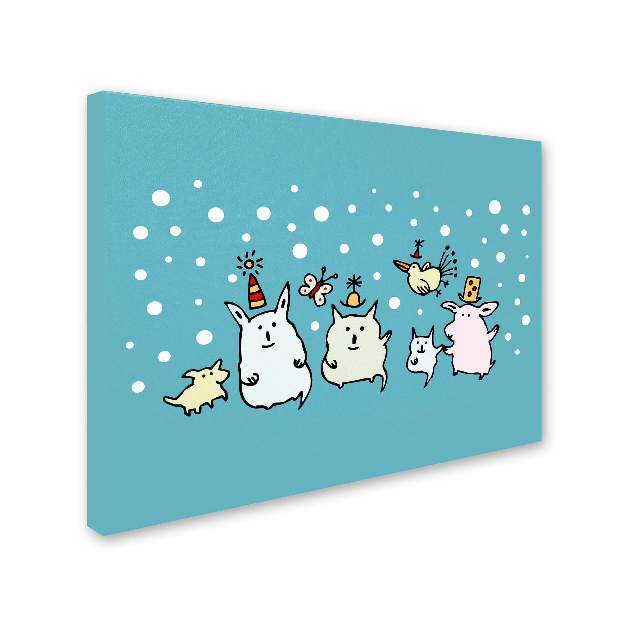 Trademark Fine Art "Christmas Creatures in Blue" Canvas Art by Carla Martell
