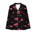 thumbnail image 7 of Lenpel Women's Pajama Sets Long Sleeve Button down Valentine's Day Printed Sleepwear Shirts Pants 2 Piece Lounge Set, 7 of 7