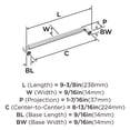 thumbnail image 5 of Amerock Ballard 8-13/16 inch (224mm) Center-to-Center Polished Chrome Cabinet Pull, 5 of 6
