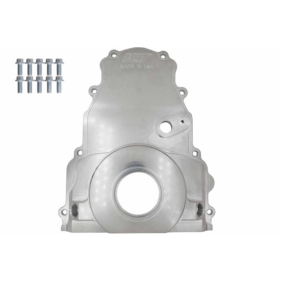 ICT Billet LS Gen 4 Turbo Oil Drain Return - Front Timing Chain Cover -10AN ORB LS3 LY6 LC9 551595-L