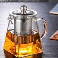 thumbnail image 3 of Glass Teapot with Infuser 350/550/750ML Clear Heat Resistant High Borosilicate for Office Home, 3 of 7
