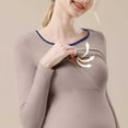 thumbnail image 4 of hengsof Maternity Shirt Long Sleeve Basic Top Ruch Sides Bodycon Tshirt for Pregnant Women, 4 of 6