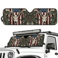 thumbnail image 2 of Uorisanigo Windshield Sun Shade for Jeep Wrangler TJ JK JKU Sport Sahara Rubicon 2 Door & 4 Door, Aluminum Foil Car Window Camo American Flag Deer Hunter Shade Blocks Sunlight Heat UV Rays, 2 of 7