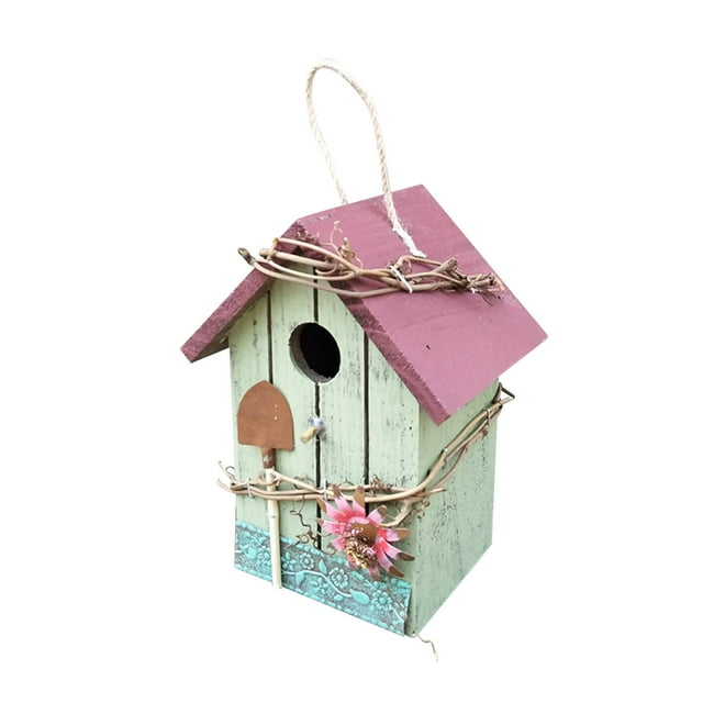 Agiferg Wooden Bird House Nesting Box Hanging Bird Nests Home Garden Decoration