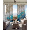 thumbnail image 6 of Abstract Blue Blackout Curtains for Bedroom Living Room Darkening Curtains 84 Inch Length 2 Panels Set Gradient Vintage Ombre Mottled Oil Painting Window Curtain Window Treatment Drapes 52"x84", 6 of 9