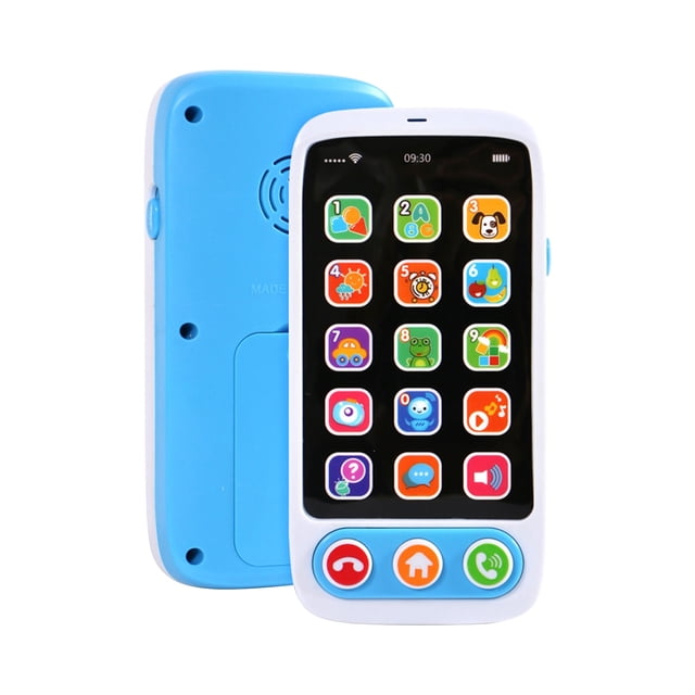 Blue Childrens Educational Phone Toy With Sound Effects For Early Learning Interactive Device For Vocabulary Math Age 3 Plus Plastic