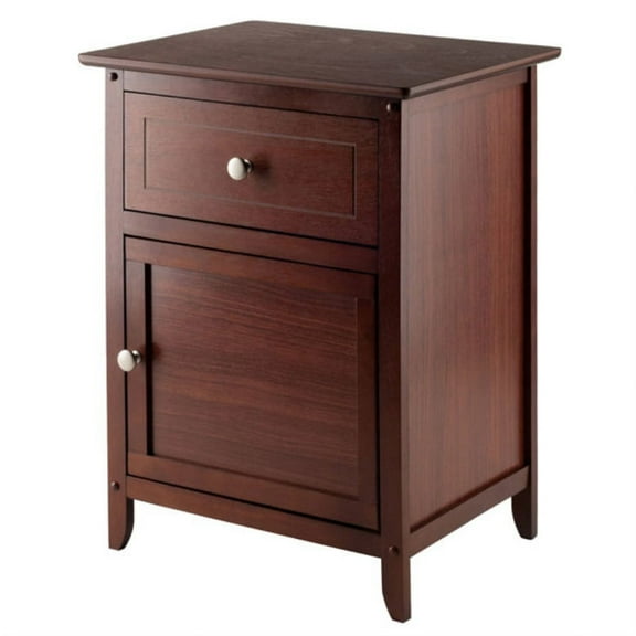 Ergode Wood Eugene Accent Table - Espresso Finish, Satin Nickel Knobs, Additional Storage, and Spacious Compartment for Photo Albums and Favorite Books (Walnut Brown)