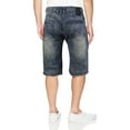 thumbnail image 2 of LR Scoop Men's Moto Quilted Distressed Painted Skinny Slim Fit Jean Denim Shorts (Vintage Indigo,32), 2 of 2