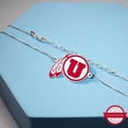 thumbnail image 5 of Picturesongold.Com Color Enamel Feathered U Bracelet Unisex Adult - Rose Gold Plated, 5 of 5