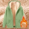 thumbnail image 2 of KHONTS Hoodies for Women Winter Sweatshirt Full Zip up Thick Sherpa Lined Hooded Jacket with Pockets Green XXXXXL, 2 of 4