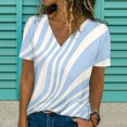 thumbnail image 2 of Mujeres Casual con cuello en V de manga corta impresa pulóver blusa camiseta Tops sueltos OAVQHLG3B Store  lin121212, 2 of 4