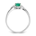 thumbnail image 2 of Solid 10k White Gold Genuine Emerald Green May Gemstone Birthstone Engagement Ring Size 5.5, 2 of 6