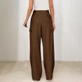 thumbnail image 6 of REALiKUN Womens Wide Leg Pants Dressy Casual Elastic High Waisted Palazzo Business Lounge Trousers, 6 of 7