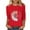 #62-Red, variant on Women's Spring/Summer Hawaiian Print Loose Casual Round Neck 3/4 Sleeve T-Shirts Gifts