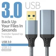 thumbnail image 4 of Cable de extensión USB3.0, Cable de carga de transmisión de alta velocidad de 5Gbps, extensor USB, Cable de datos macho a hembra, Cables trenzados de nailon, 4 of 5