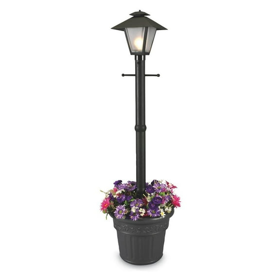 Patio Living Cape Cod 66001 - White - Single Coach Lantern Planter-Color:Black