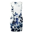 thumbnail image 5 of VSSSJ Women's Summer Sleeveless Ruched Bodycon Irregular Hem Mini Dresses Slim Fit Round Neck Casual Floral Printed Tank Dress, 5 of 5