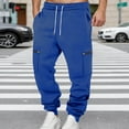 thumbnail image 2 of sususu Sweatpants Mens,Men's Casual Straight Leg Athletic Trousers with Side Zipper Pockets Comfortable Daily Wear Fashionable Bottoms,Blue,XXL, 2 of 4
