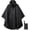 A-black, variant on Rain Poncho Jacket Coat Hooded Zipper Style for Women/Men/Adult with Pocket
