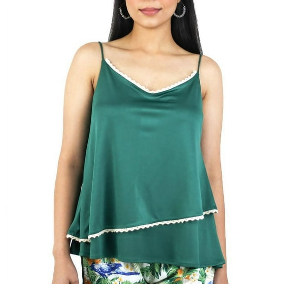 Artyska Women's Loose V Neck Camisole Sleeveless Layered Tank Top With Lace