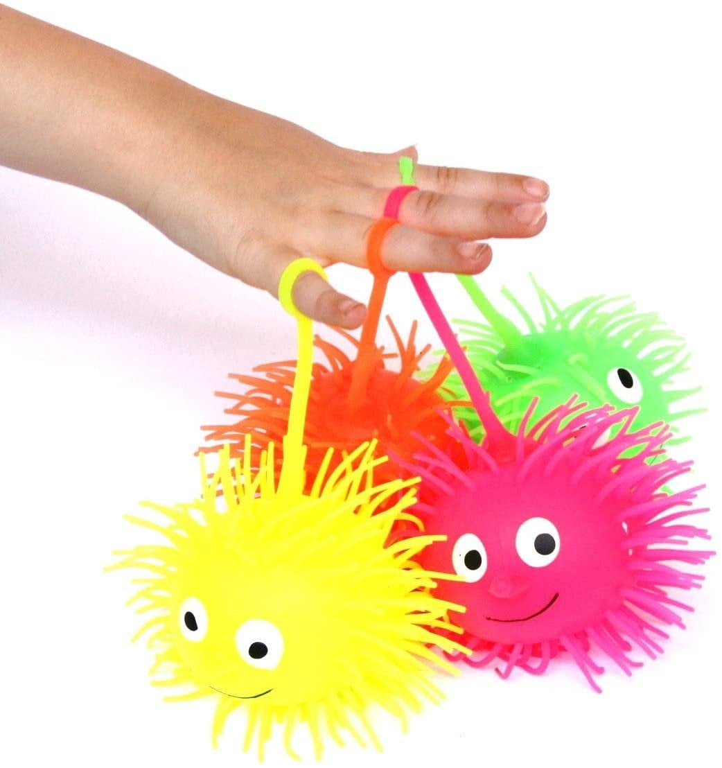 Dazzling Toys 6 Puffer Balls Light Up Puffer Balls On A String Pack Of 6 Party Favor Gooey