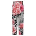 thumbnail image 5 of Pink Roses Animal Print Pattern Winter Female Pants Flannel High Waist Women Pants Lady Warm Straight Leg Plush Trousers, 5 of 7