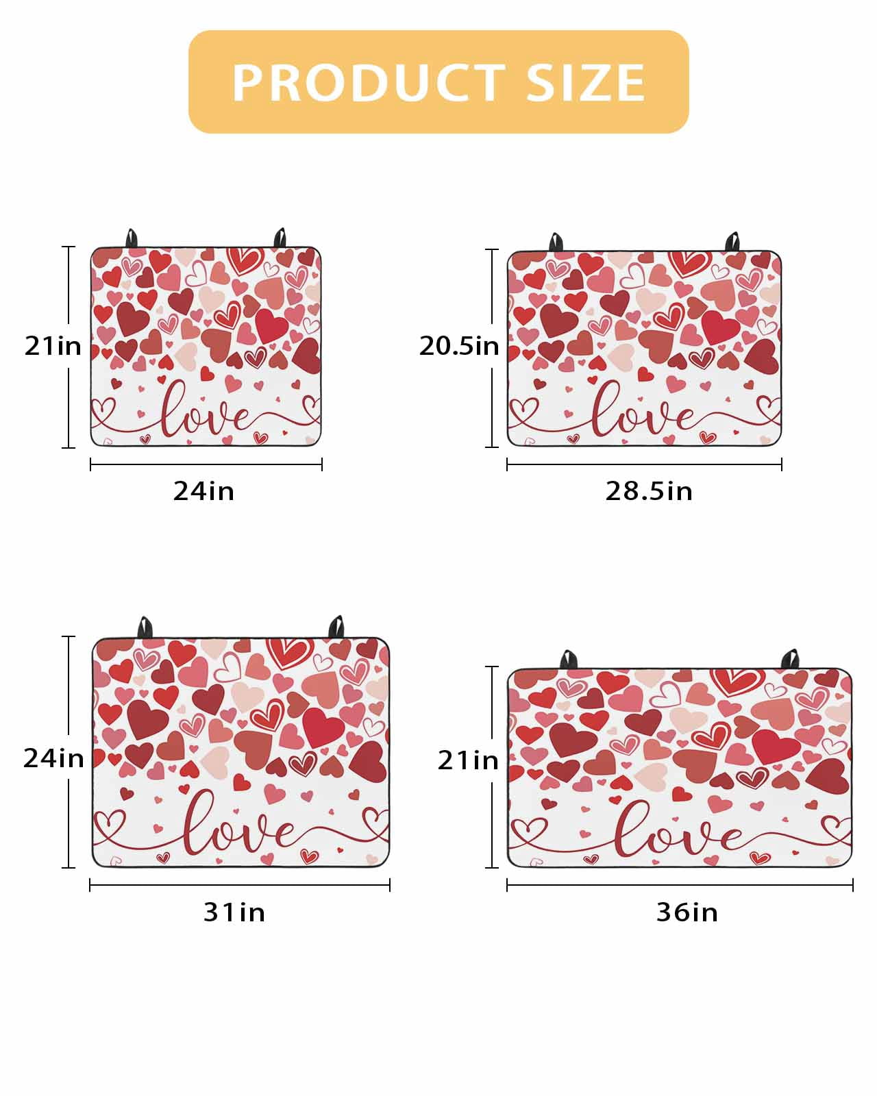 Large Induction Cooktop Protector Mat Red Valentine's Day Stove Top Covers for Electric Stove, Love Heart Modern Art Romantic Decorative Stove Burner Cover Mats, Glass Top Stove Cover