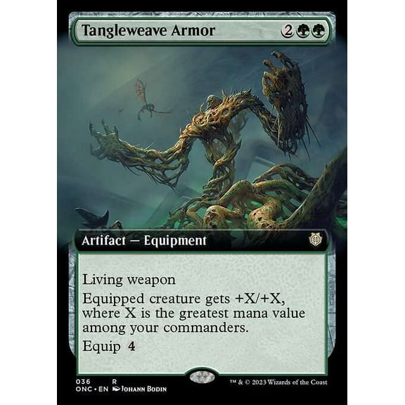MtG Phyrexia: All Will Be One Commander Rare Tangleweave Armor (Extended Art) #36