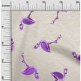 thumbnail image 2 of oneOone Polyester Spandex Purple Fabric Tropical Bird-Flamingo With Texture Dress Material Fabric Print Fabric By The Yard 56 Inch Wide, 2 of 4