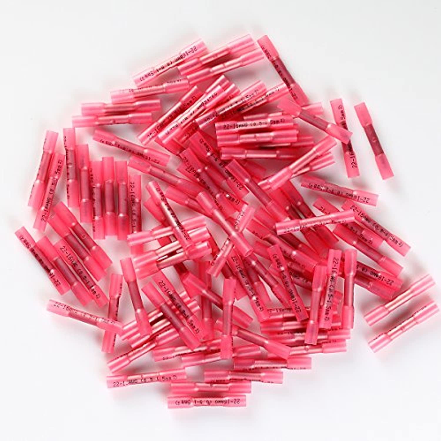 RED Heat Shrink Butt Wire Crimp CONNECTORS Electrical TERMINALS(100 PCS)