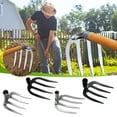 thumbnail image 1 of Bowayaoa All Steel Four Tooth Rake, Heavy Duty Garden Cultivator, Iron Tiller for Weeding and Scarifying, Vegetable Tillage Tool for Thick Soil Aeration, Farming Weeding Rake, 1 of 7
