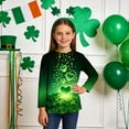 thumbnail image 1 of Blusas y camisas de manga larga con cuello redondo, informales, con estampado del Día de San Patricio, de manga tres cuartos y cuello redondo, para niños de talla mediana y grande., 1 of 6