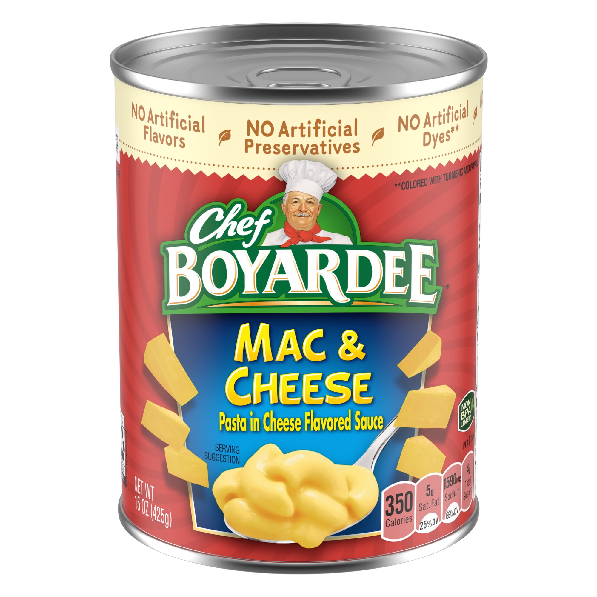 (4 pack) Chef Boyardee Mac and Cheese, Ready-to-Eat Meal, 15 oz. Can
